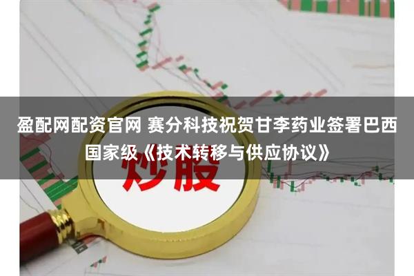 盈配网配资官网 赛分科技祝贺甘李药业签署巴西国家级《技术转移与供应协议》
